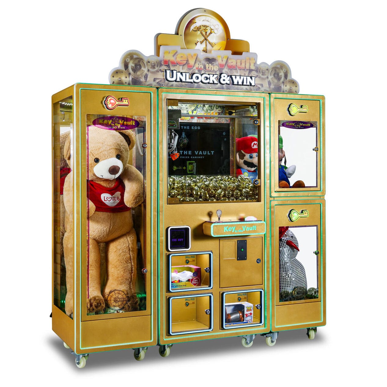 Key to the Vault Deluxe Crane Machine w/ Dual Side Boxes Left Side Angle Product Image