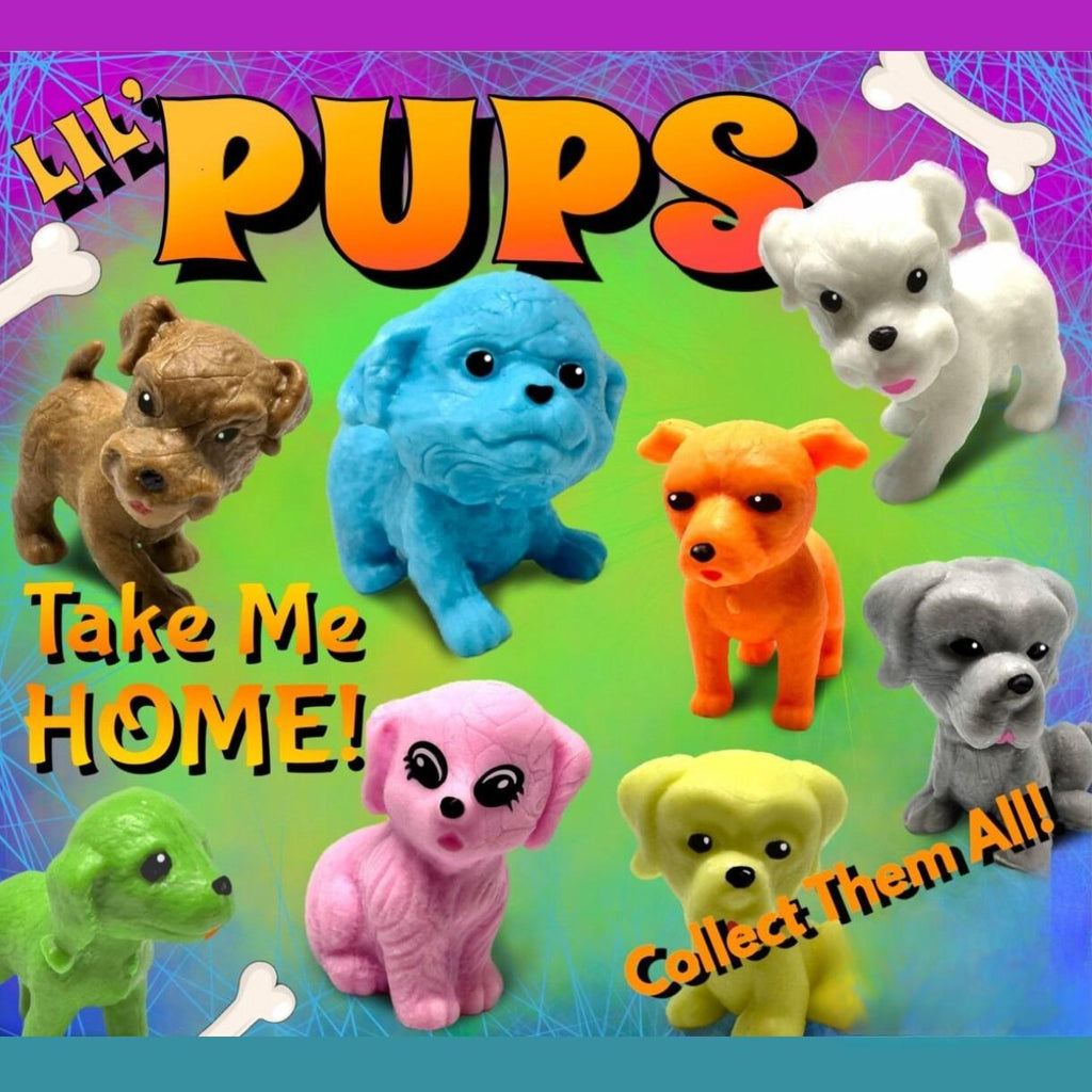 Display card for Lil Pups with cute colorful pups