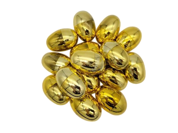 Toy Filled Metallic Gold Egg Mix 2" Capsules 300 ct