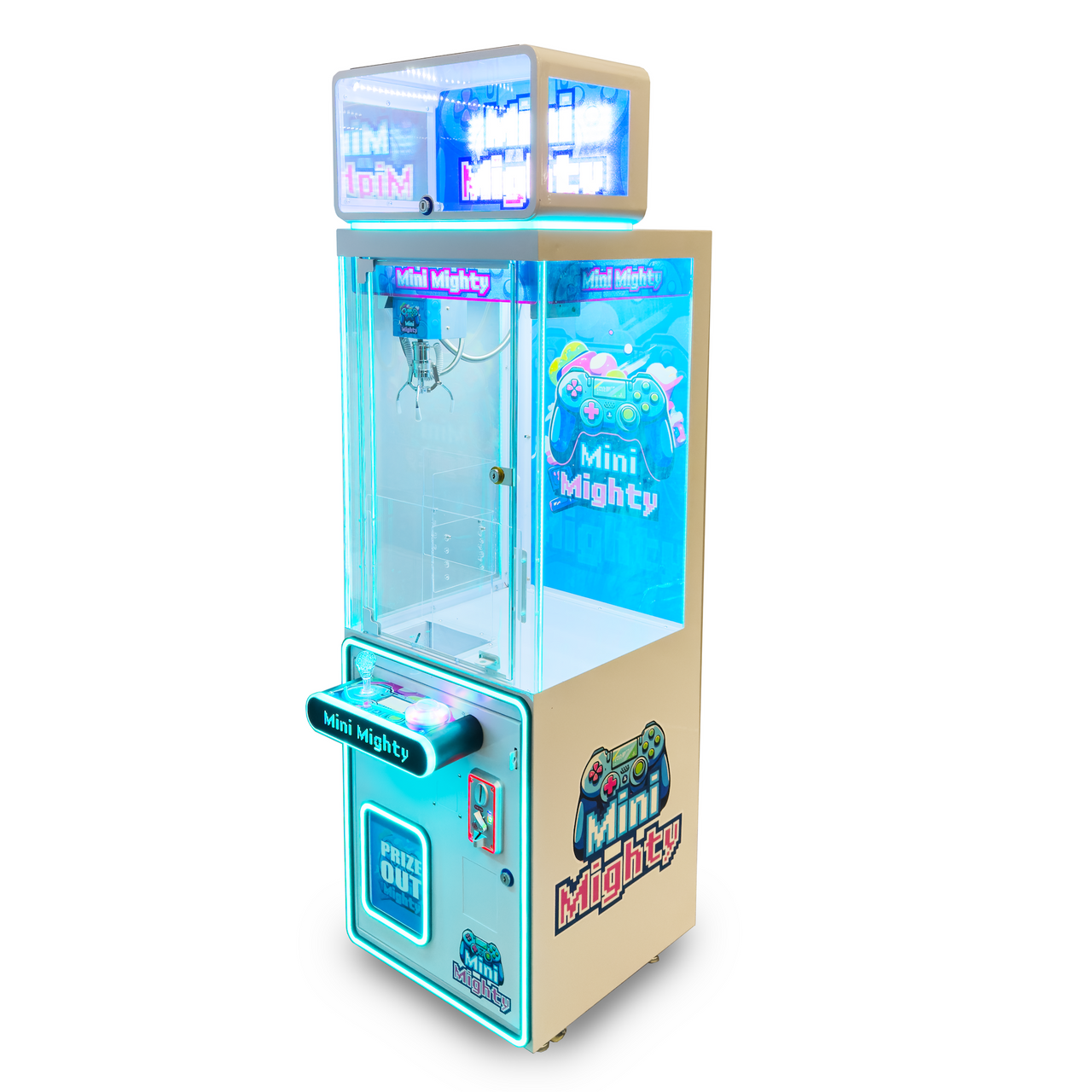 Mini Mighty Blue 19.5" Claw Machine Product Image Left Angle View