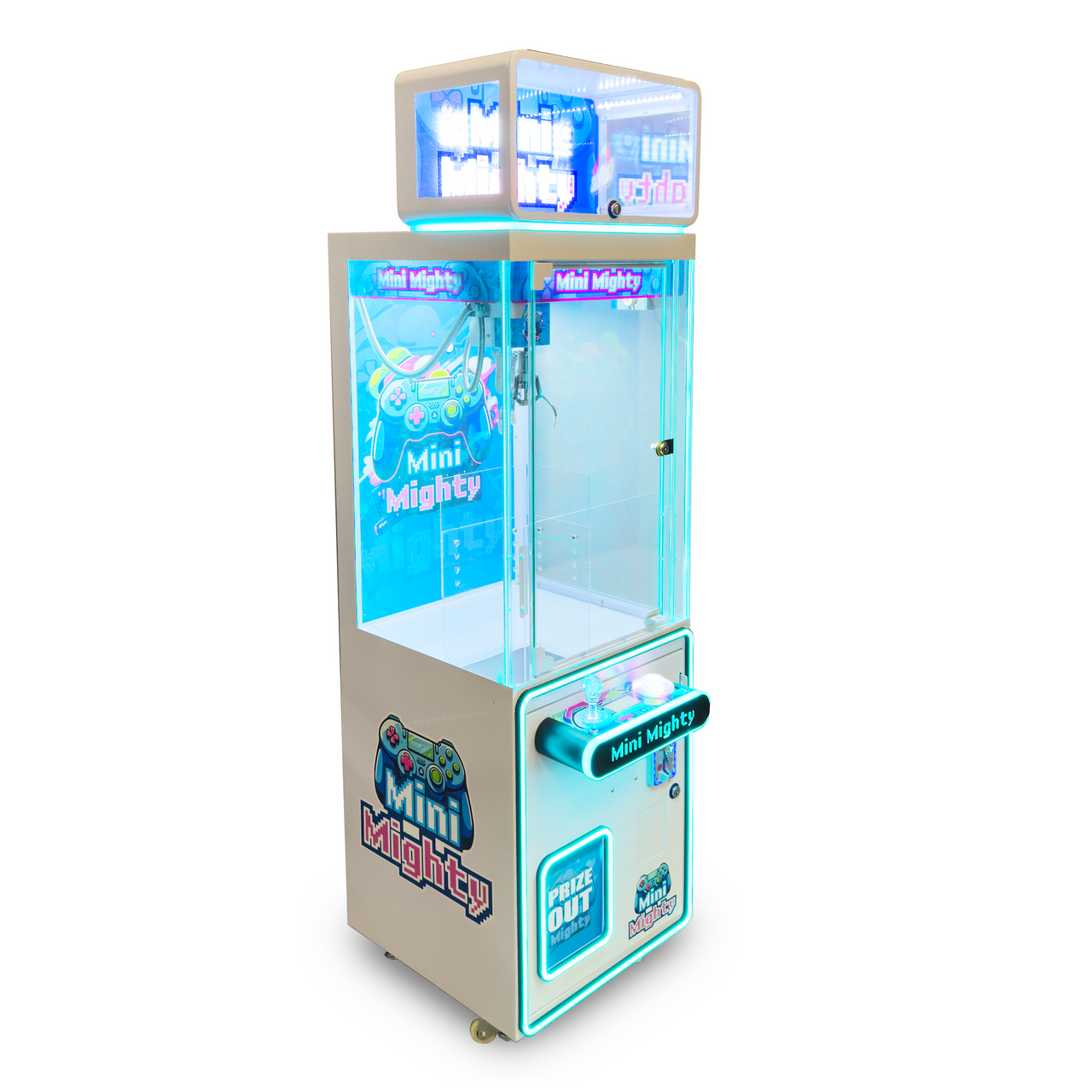 Mini Mighty Blue 19.5" Claw Machine Product Image Right Angle View