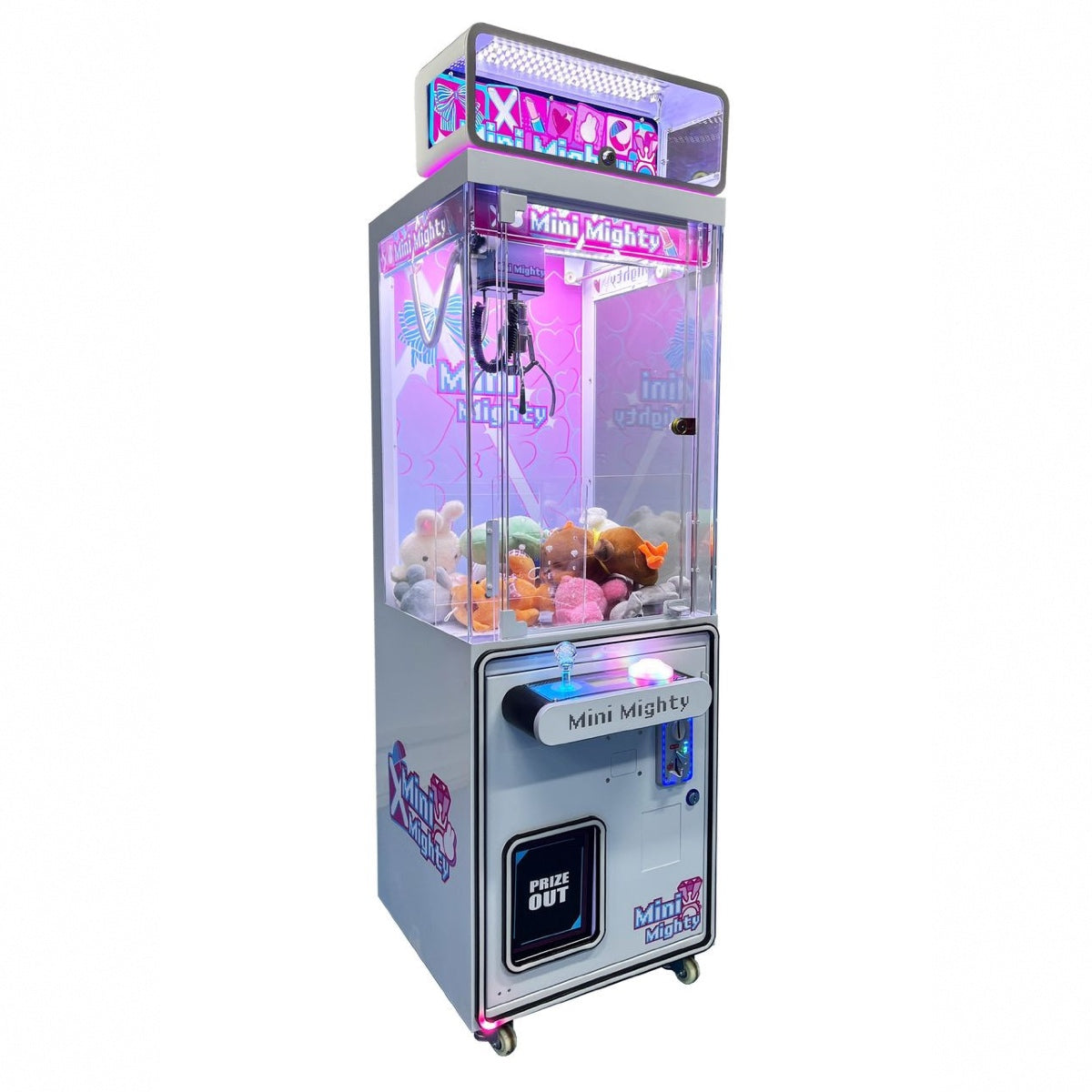 Mini Mighty Pink 19.5" Claw Machine Product Image Angle View