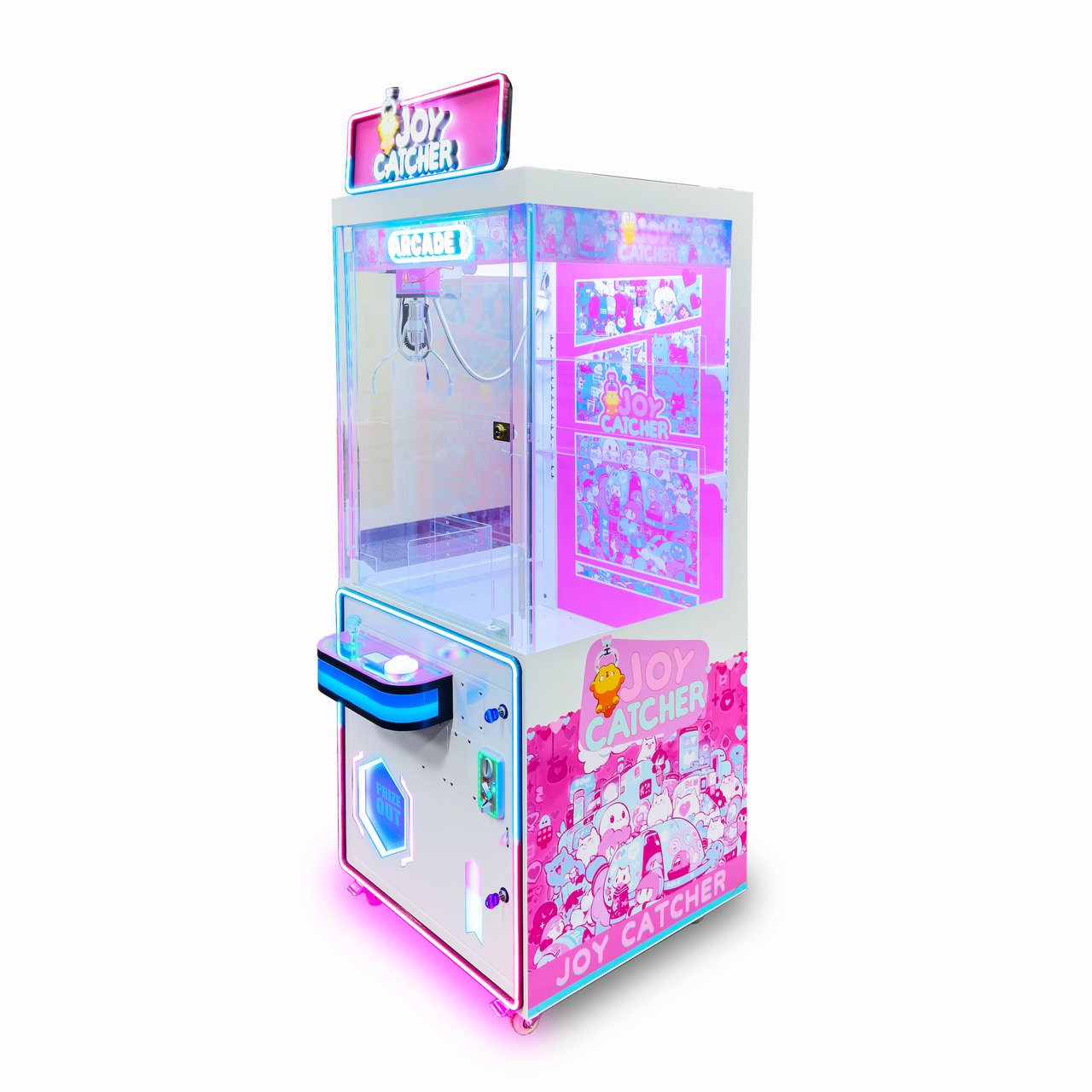 Pink Joy Catcher 31" Claw Crane Machine Product Image Right Angle View