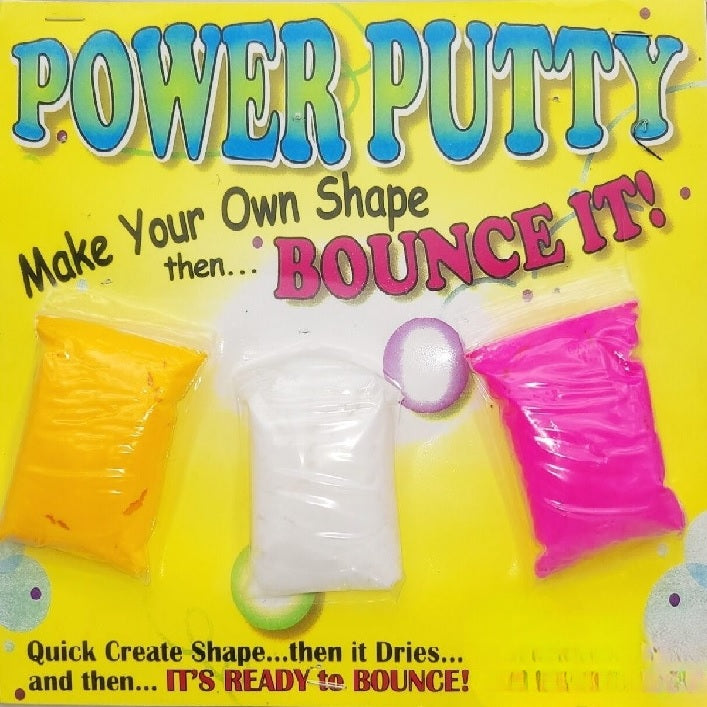 yellow display card for power putty