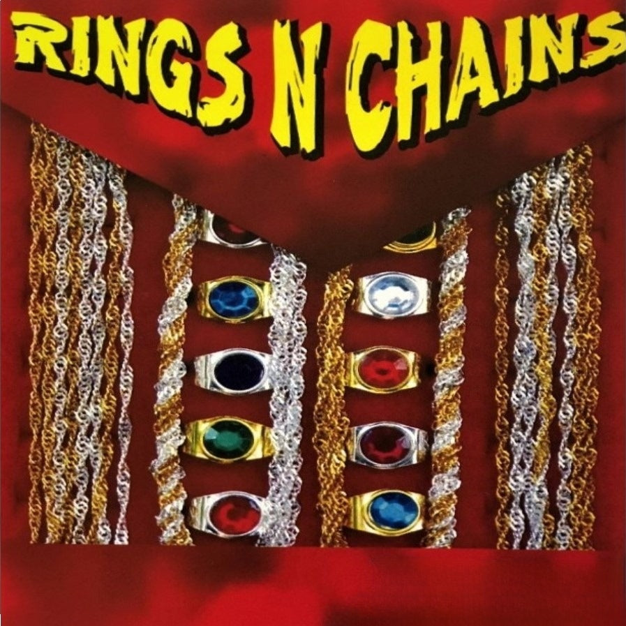 Red Display card rings n chains
