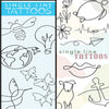 Single line tattoo display card front and back
