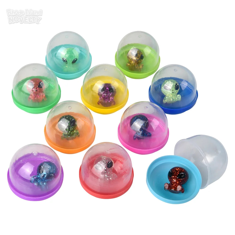 Mini Glitter Alien Figurines 2" Capsules