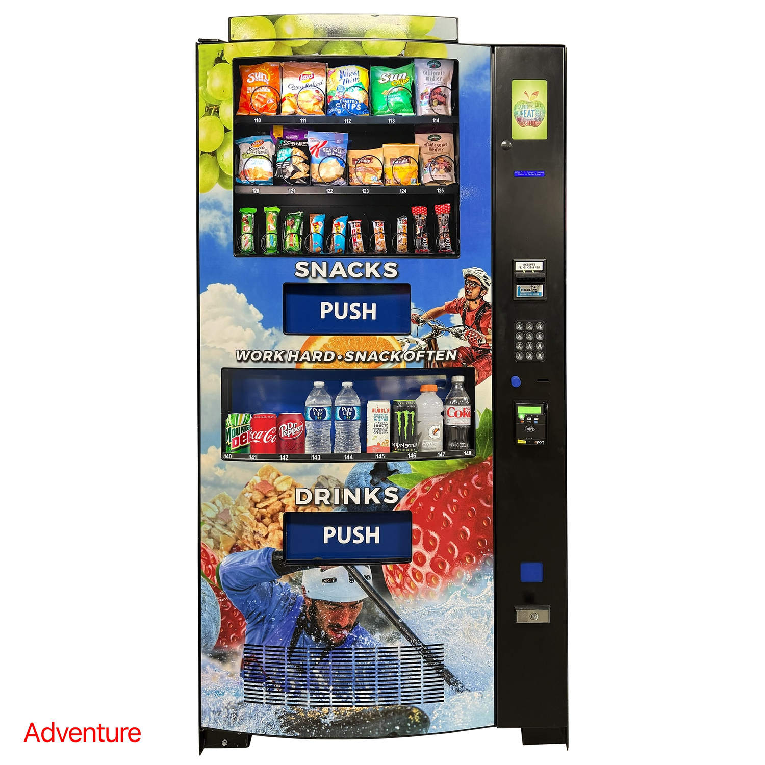 Seaga Quickbreak QB2200 Combo Healthy Vending Machine Adventure Graphic