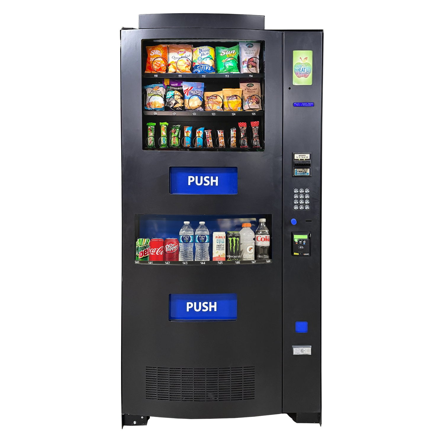 Seaga Quickbreak QB2200 Combo Healthy Vending Machine No Graphic - Black