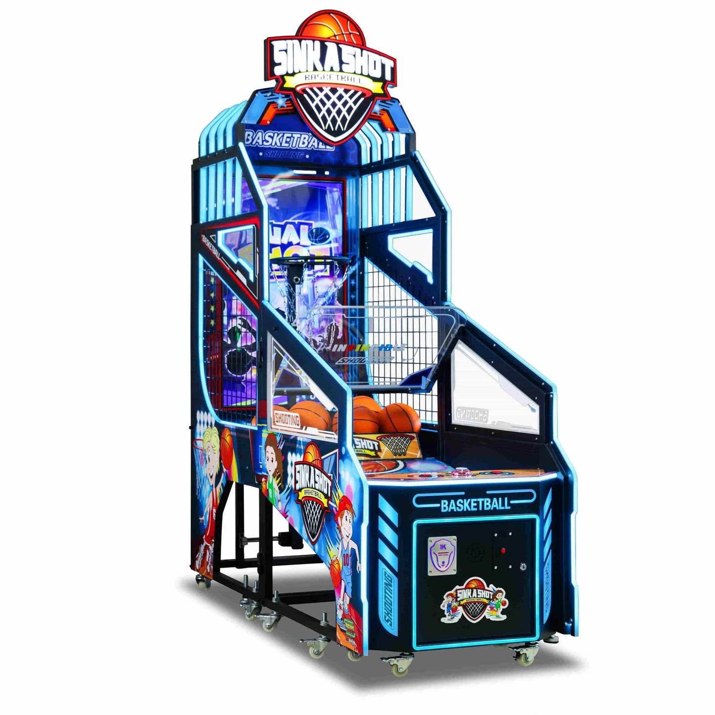 Sink A Shot Kiddie Basketball Arcade Game Left Side Angle Product Image
