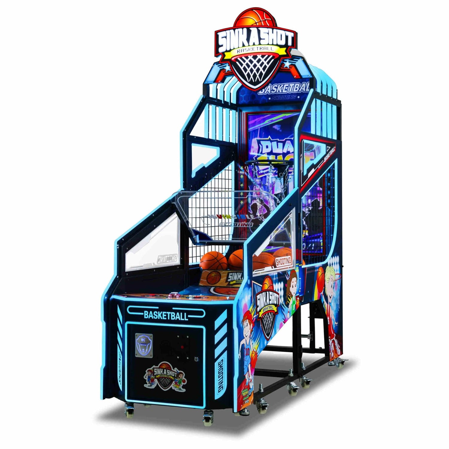 Sink A Shot Kiddie Basketball Arcade Game Right Side Angle Product Image