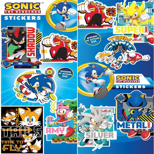 Front and back Display card for Sonic the Hedgehog stickers