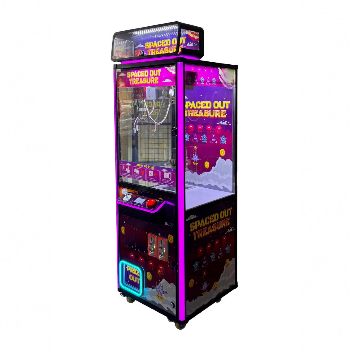 Spaced Out Mega Treasure 22" Claw Crane Machine Product Image Angle View