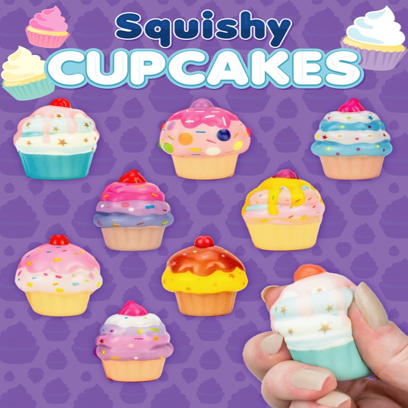 Purple display card for Squishy cupcakes