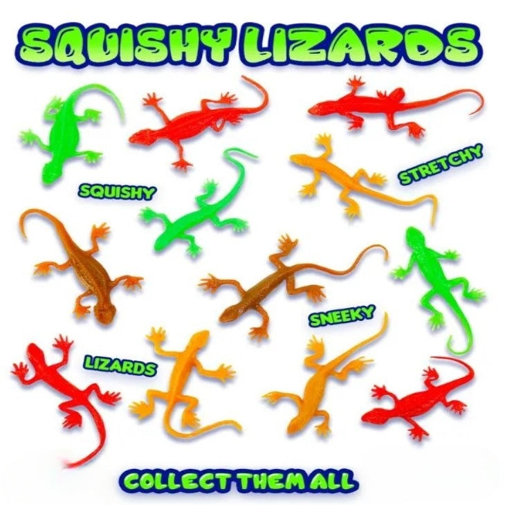 squishy lizards display card