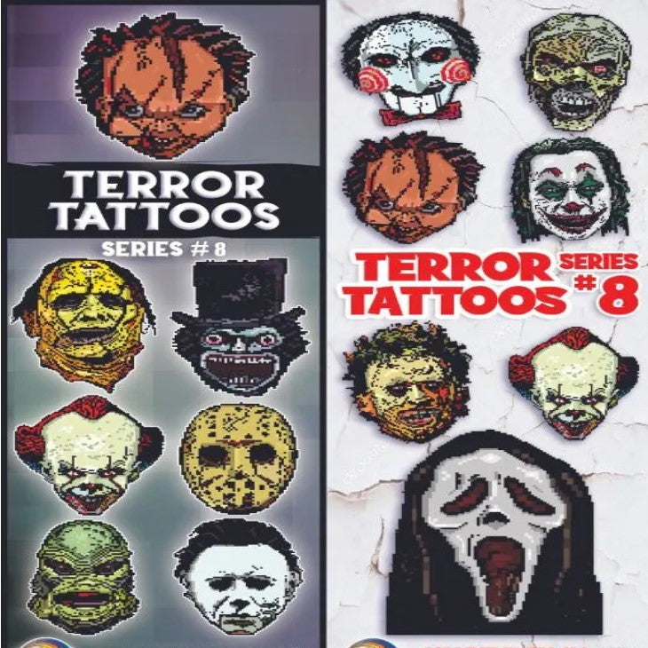 2 sided display card for Terror Tattoos, series #8