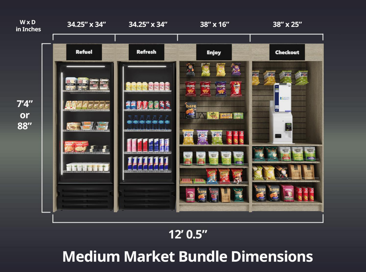 Three Square Market Medium Market Bundle Product Dimensions