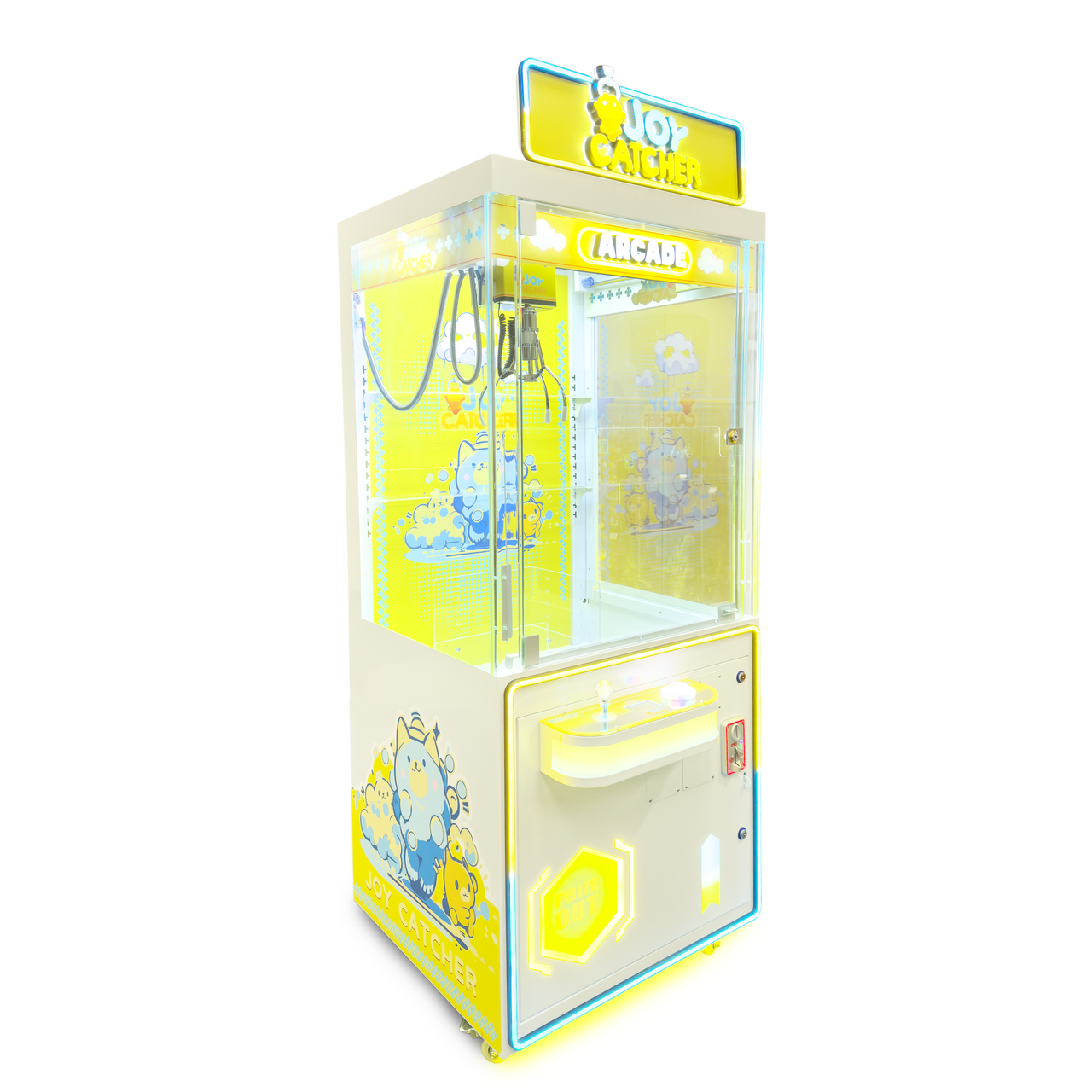 Yellow Joy Catcher 31" Claw Crane Machine Product Image Angle View