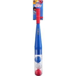 Plastic Bat 27in with 3 Asst Colors Bonus Balls (12pcs)