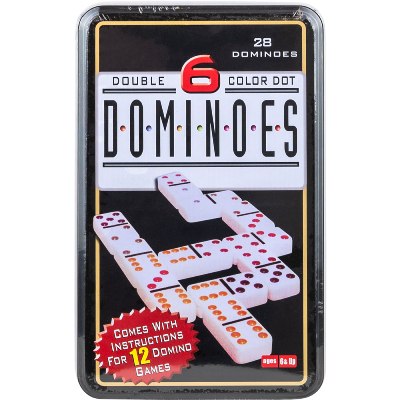Color Double 6 Dominoes in Tin (1ct.)