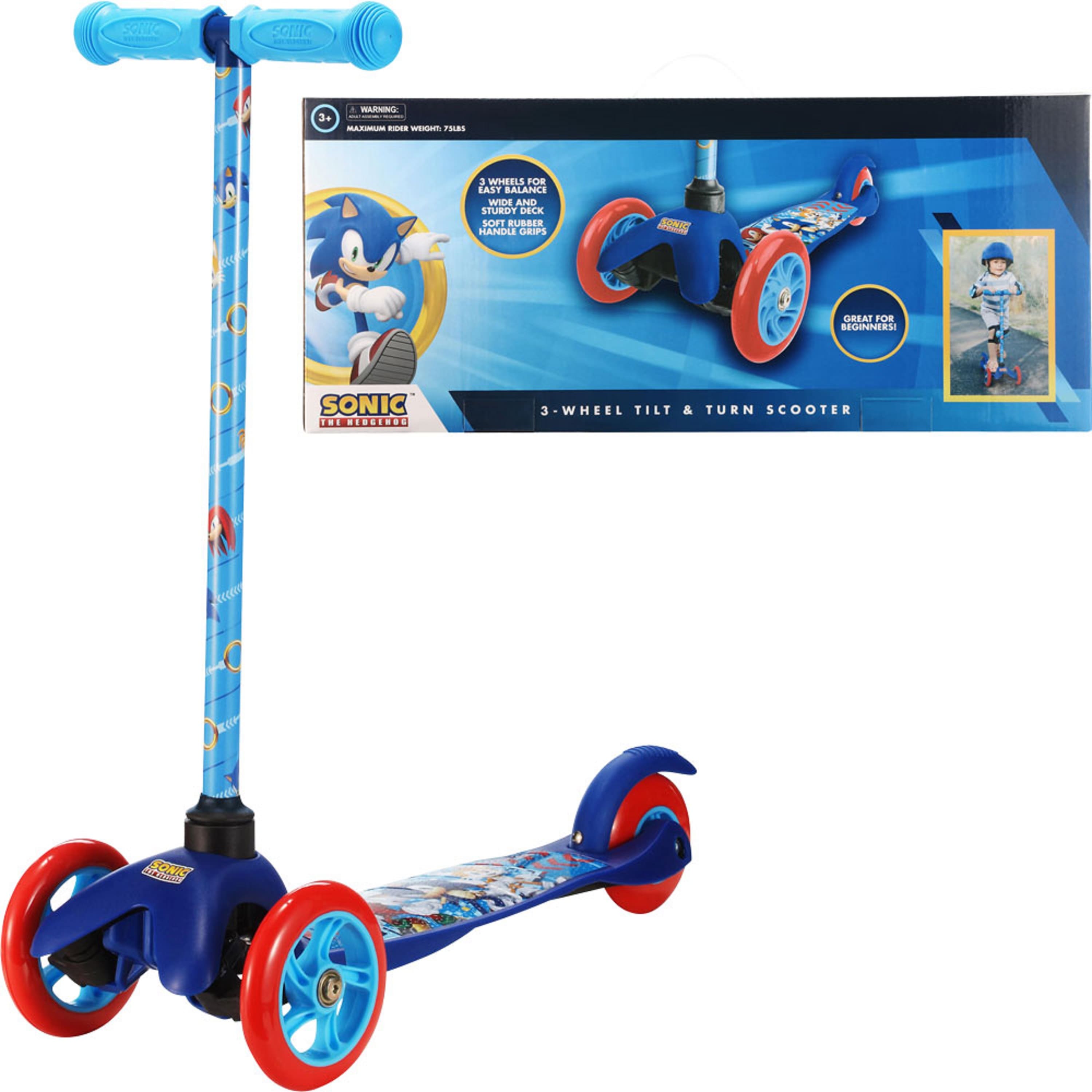 Sonic Tghe Hedgehog 3-Wheel Tilt & Turn Scooter