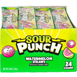 Sour Punch® Straws Watermelon (24pcs)