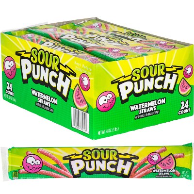 Sour Punch® Straws Watermelon (24pcs)