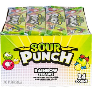 Sour Punch® Straws Rainbow (24pcs)