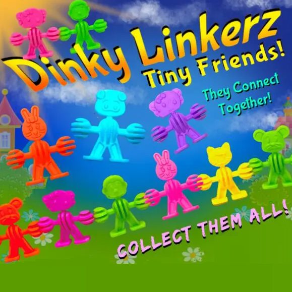 colorful display card for Dinky Linkerz