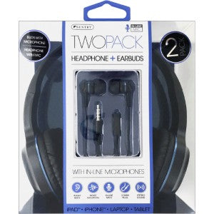 Wired Headphones and Earbuds 2pk-Blue