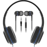 Wired Headphones and Earbuds 2pk-Blue