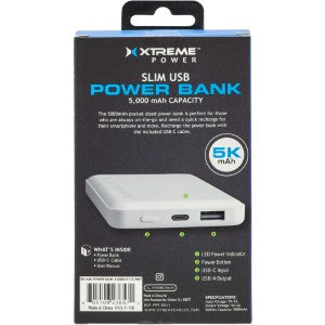 Slim Power Bank 5000mAh-White (1ct.)