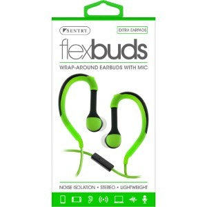Flexbuds Wired Earbuds with Mic- Green (1ct.)