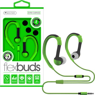 Flexbuds Wired Earbuds with Mic- Green (1ct.)