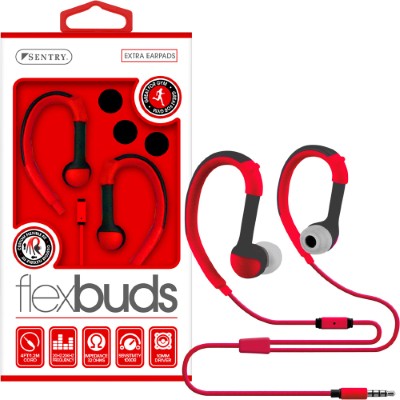 Flexbuds Wired Earbuds with Mic-Red (1ct.)