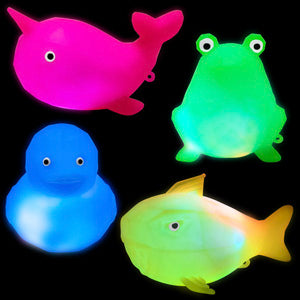 Light-Up Flashing Geometric Animals 3in-4in Asst (12pcs)