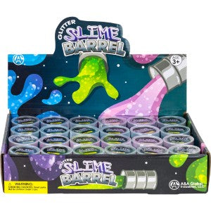 Glitter Barrel Slime 2in Display Box (24 pcs)