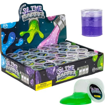 Glitter Barrel Slime 2in Display Box (24 pcs)