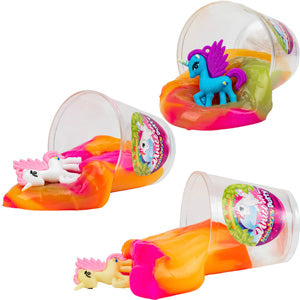 Multi-Color Putty 4.5in Container with Unicorn Inside (12 pcs)