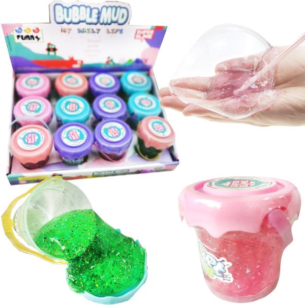 Bucket Putty with Glitter & Ribbon 3.25in (12pcs)