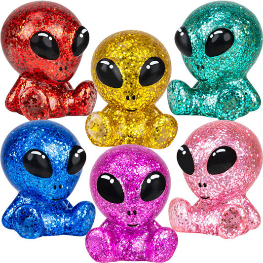 Glitter Sitting Aliens 2.5in (50pcs)