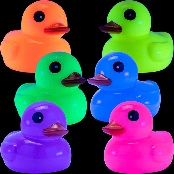 Rubber Fluorescent Ducks 6in (12pcs)
