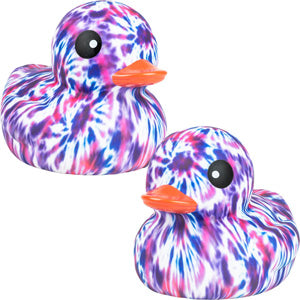 Rubber Deluxe Tie Dye Ducks 6in (12pcs)