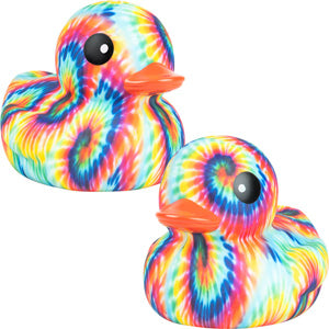 Rubber Deluxe Tie Dye Ducks 6in (12pcs)