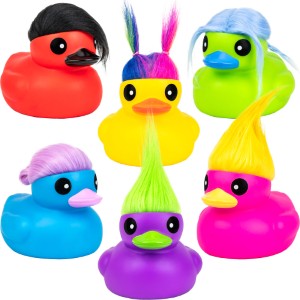 Rubber Ducks with Hair 6in (12pcs)