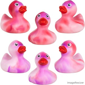 Rubber Marble Color Ducks 2in (50pcs)