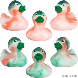 Rubber Marble Color Ducks 2in (50pcs)