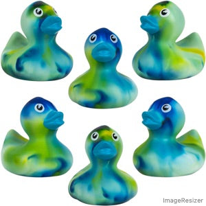 Rubber Marble Color Ducks 2in (50pcs)