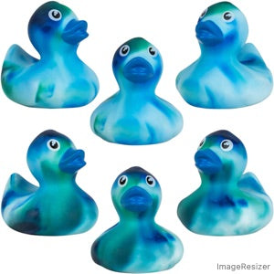 Rubber Marble Color Ducks 2in (50pcs)