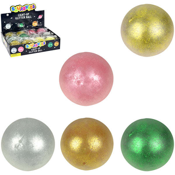 Light-Up 2.75in Glitter Ball Display Box (12pcs)